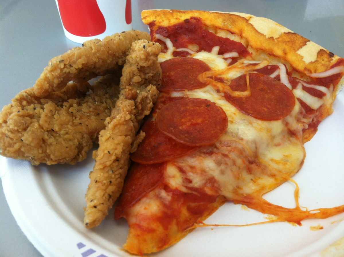 Arizona State University Polytechnic Campus Cafeteria Pepperoni Pizza And Chicken Tenders 